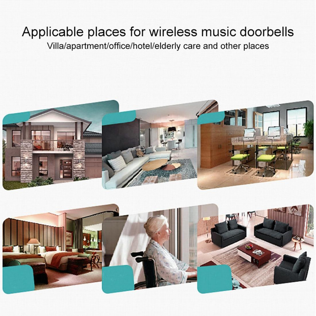 NNEDSZ Home Music Remote Control Wireless Doorbell With 38 Polyphony Sounds White-3
